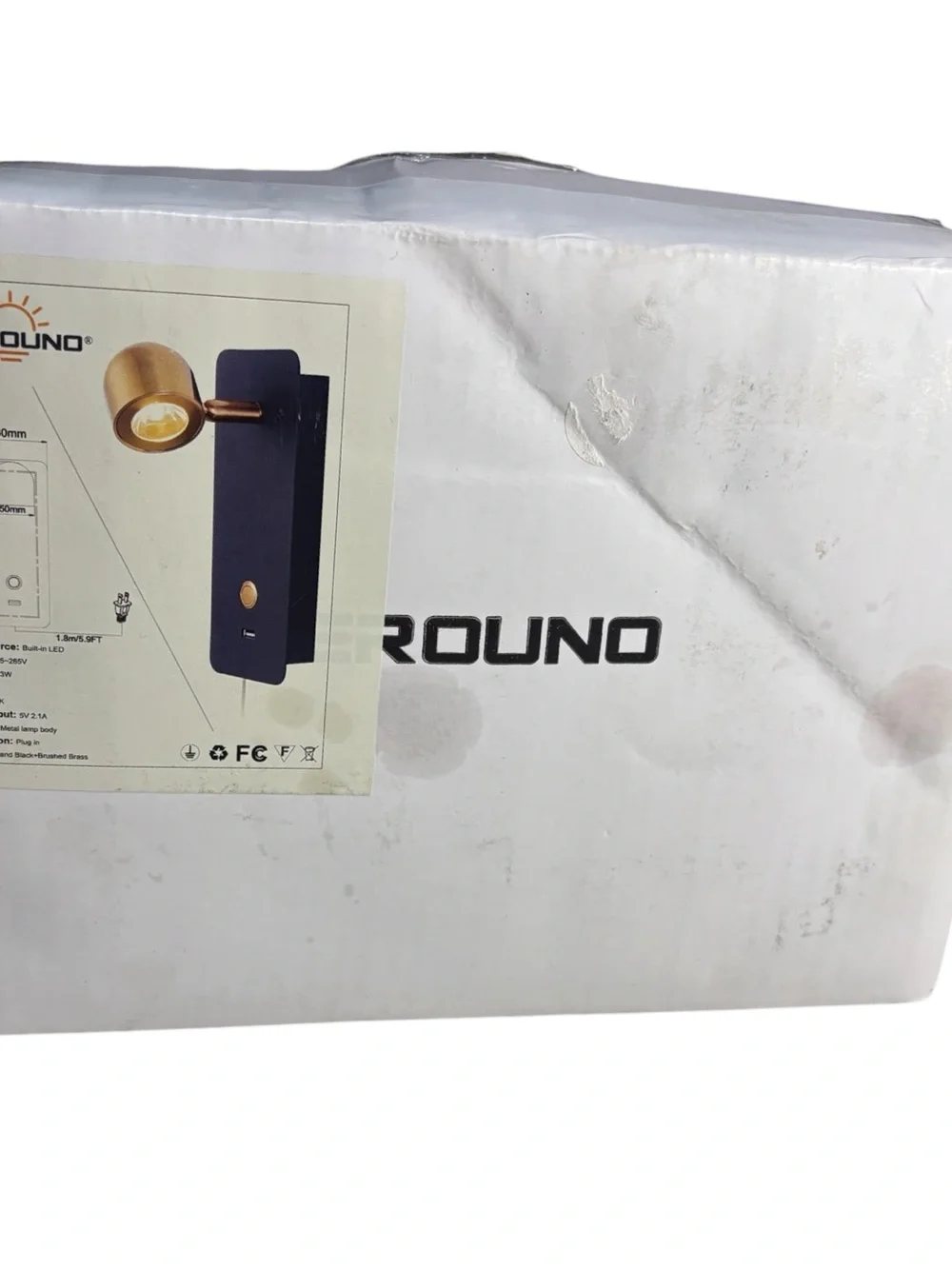 Zerouno Bedside Reading Lamp Plug Wall Sconce Adjustable Spotlight Black & Brass